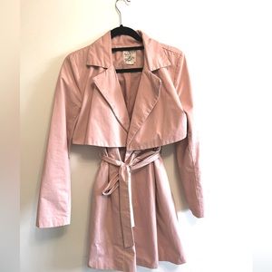 Pink ModCloth trench coach medium modern vintage retro style